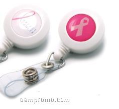 Breast Cancer Awareness Plastic Badge Reel W/Next Day Service