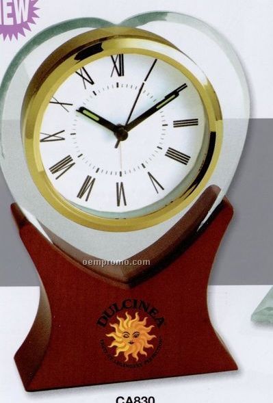 Heart Shaped Glass Alarm Clock