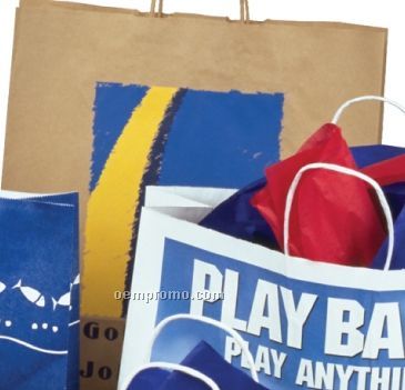 Natural Kraft Custom Printed Paper Shopping Bag / Large Run (16