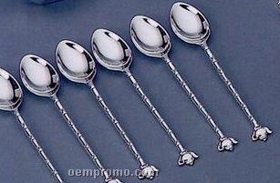 6 Piece Silver Plated Teapot Spoon Set