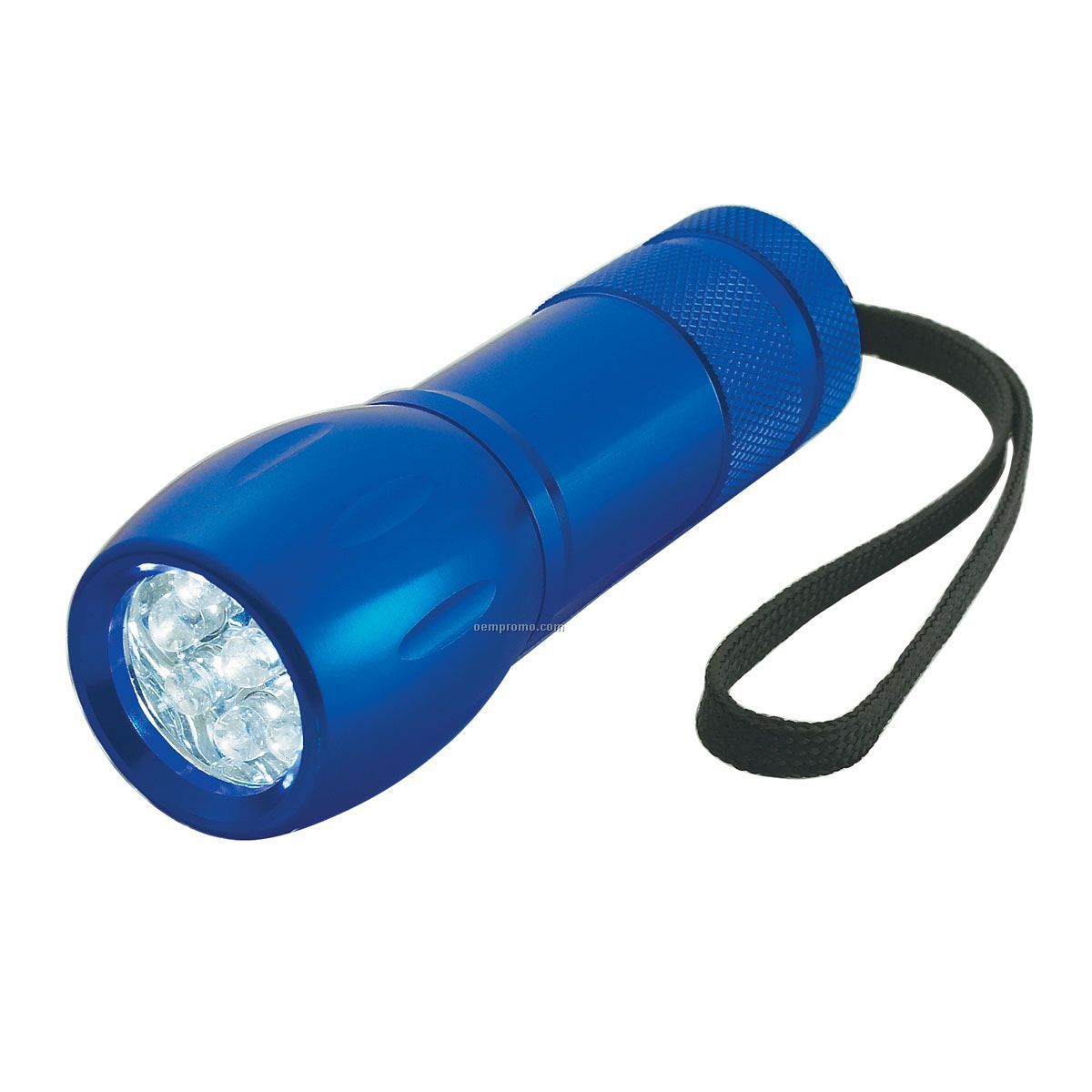 Blue Flashlight W/ 9 Leds & Wrist Strap