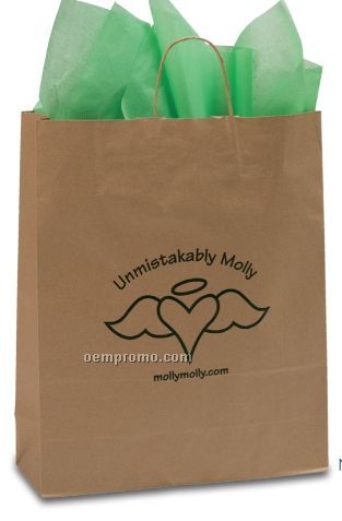 Natural Kraft Paper Shopping Tote Bag (16"X6"X19")