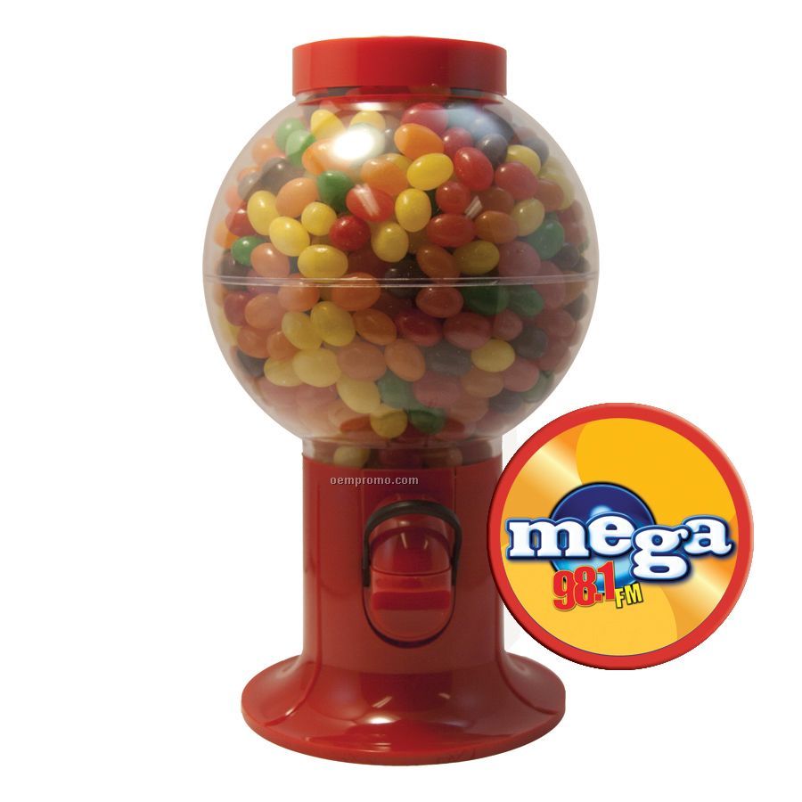 Red Gumball Machine Filled With Jelly Beans