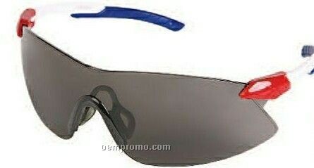 Strikers Clear Lens W/ Tri Color Temple Red/ White/ Blue