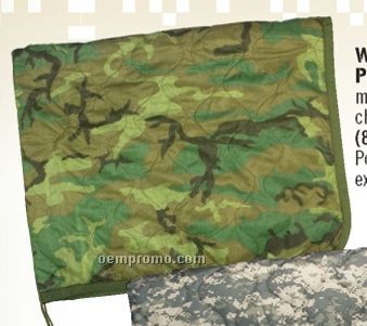 Used Gi Woodland Camouflage Poncho Liner