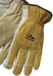 Driver Gloves W/Grain Patched Palm/ Smoke Gay Split Leather Back (S-xl)