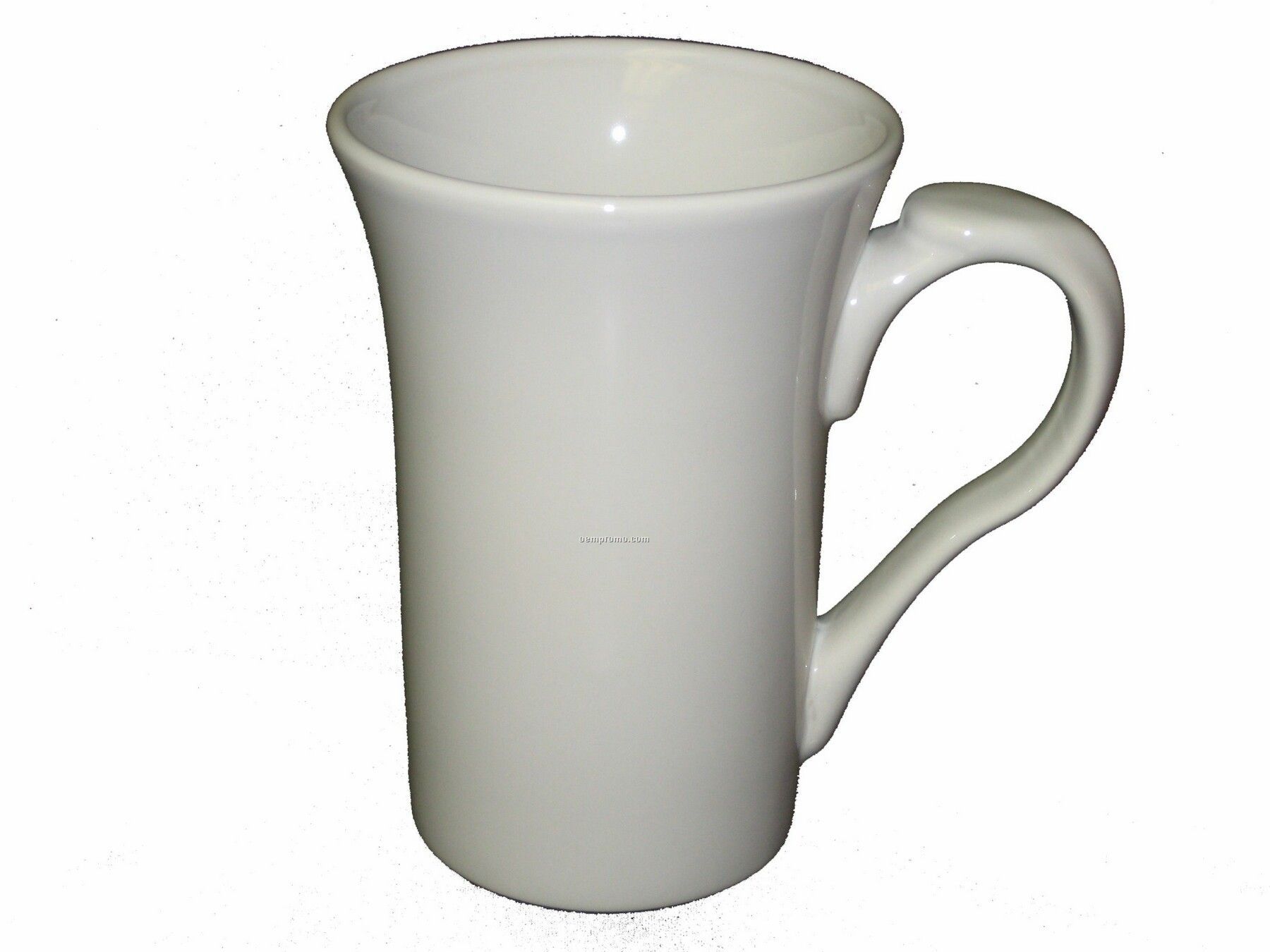 15 Oz. White Stow Funnel Latte Mug With Thumbprint Handle