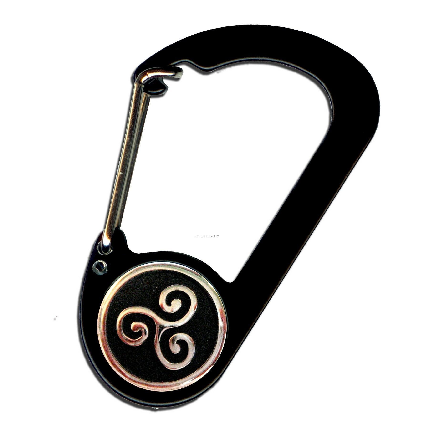 Button D Carabiner With Celtic Triad Symbol