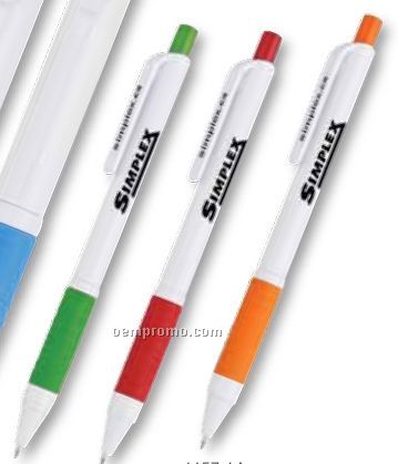 Plastic Pen W/ Colored Grip