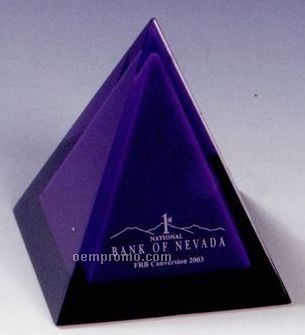 Pyramid-in-pyramid Lucite Stock Embedment/ Award