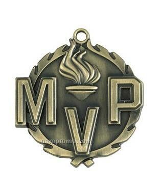 Medal, "Mvp" "Most Valuable Player" - 1-3/4" Wreath Edging