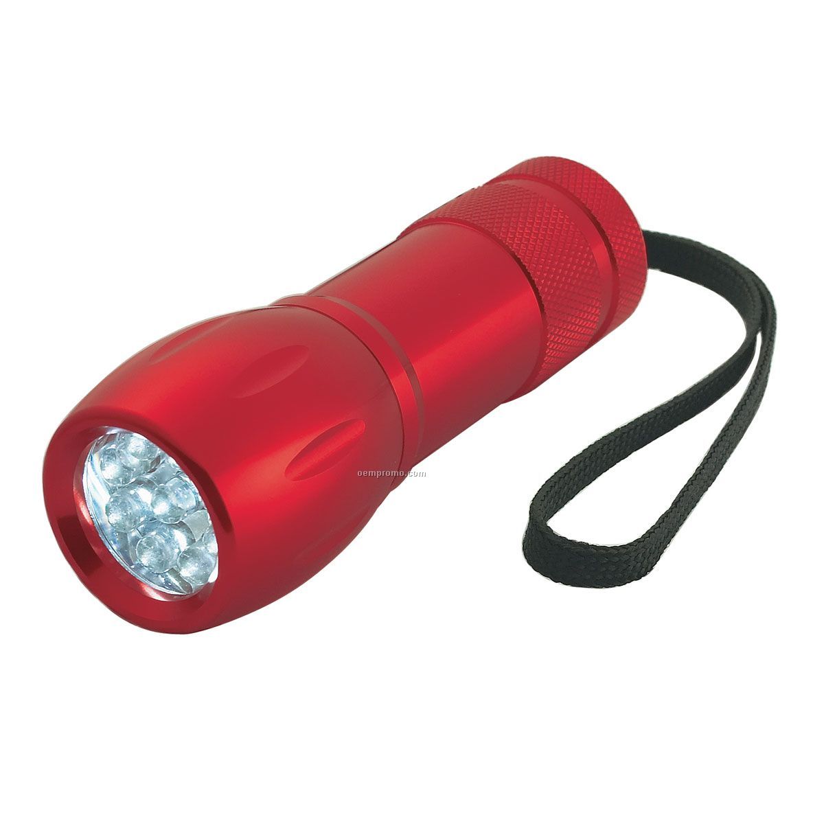 Red Flashlight W/ 9 Leds & Wrist Strap
