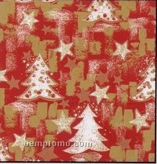 833' Full Ream 18" Snowy Christmas Tree Gift Wrap