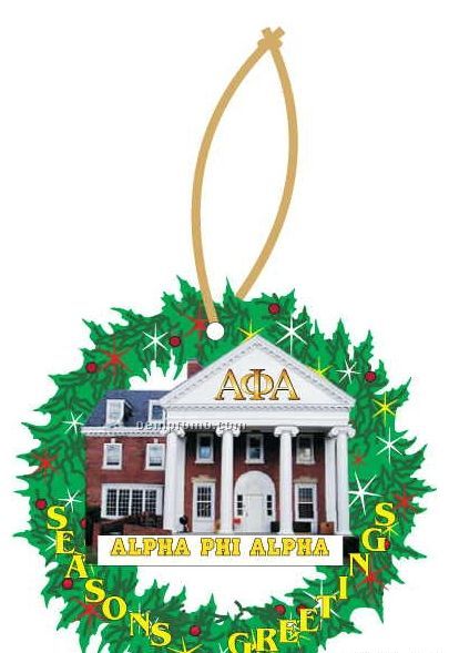 Alpha Phi Alpha Fraternity House Wreath Ornament / Mirror Back(10 Sq. Inch)