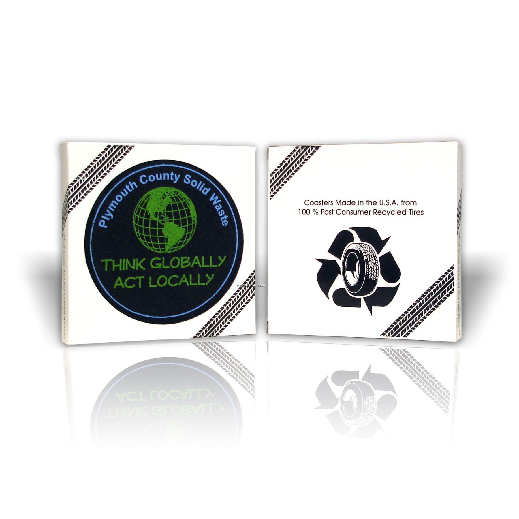 Flat Tire Recycled Tire Boxed Set Of 4 Coasters