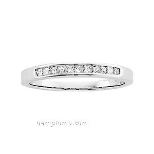 Ladies' 14kw 1/4 Ct Tw Square Princess Anniversary Band Ring (Size 5-8) (D)