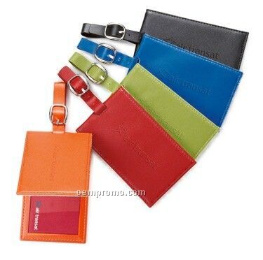 Colorplay Leather Luggage Tag With Magnetic Closure