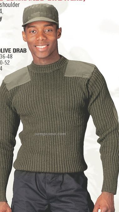 Black Government Type Wool Military Commando Sweater