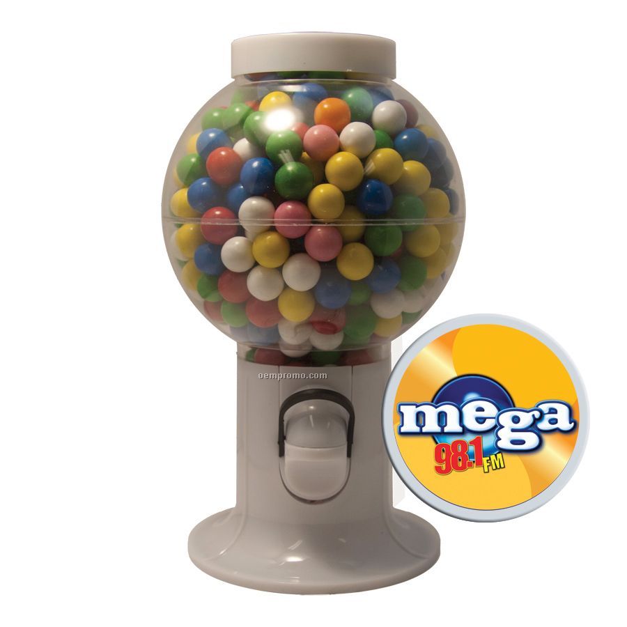 White Gumball Machine Filled With Gum