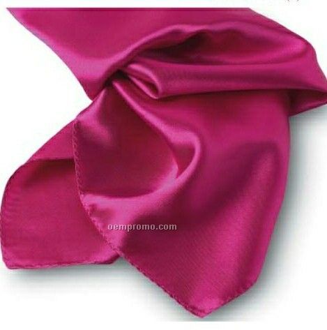 Wolfmark Solid Series Fuchsia Polyester Satin Scarf (30"X30")