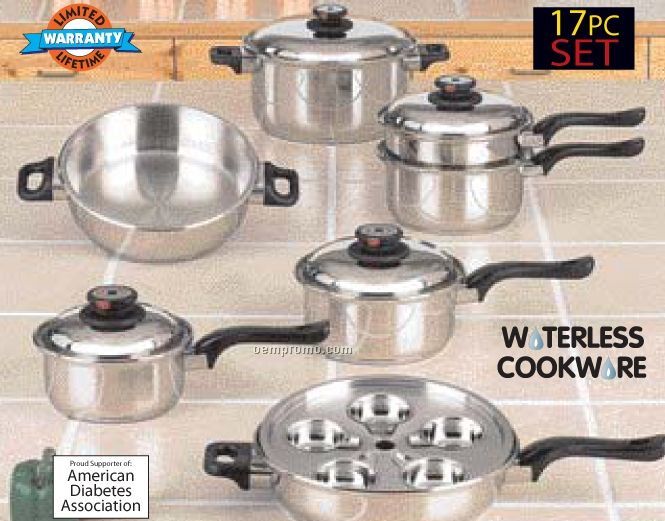 World's Finest 7-ply Steam Control 17 PC Steel Cookware Set