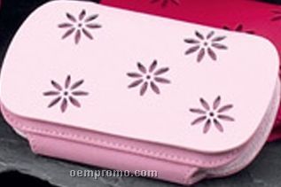 7 Pieces Manicure Set In Pink Leather & Ultra Suede Case