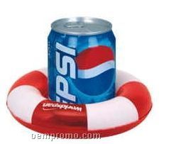 Inflatable Two Tone Life Preserver Shape Drink Holder