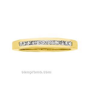 Ladies' 14ky 1/3 Ct Tw Square Princess Anniversary Band Ring (Size 5-8)