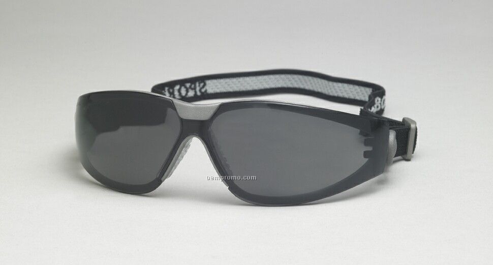 Sport Boas Anti Fog Safety Glasses (Gray Temple/ Smoke Lens)