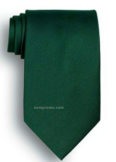 Wolfmark Solid Series Hunter Green Polyester Satin Tie
