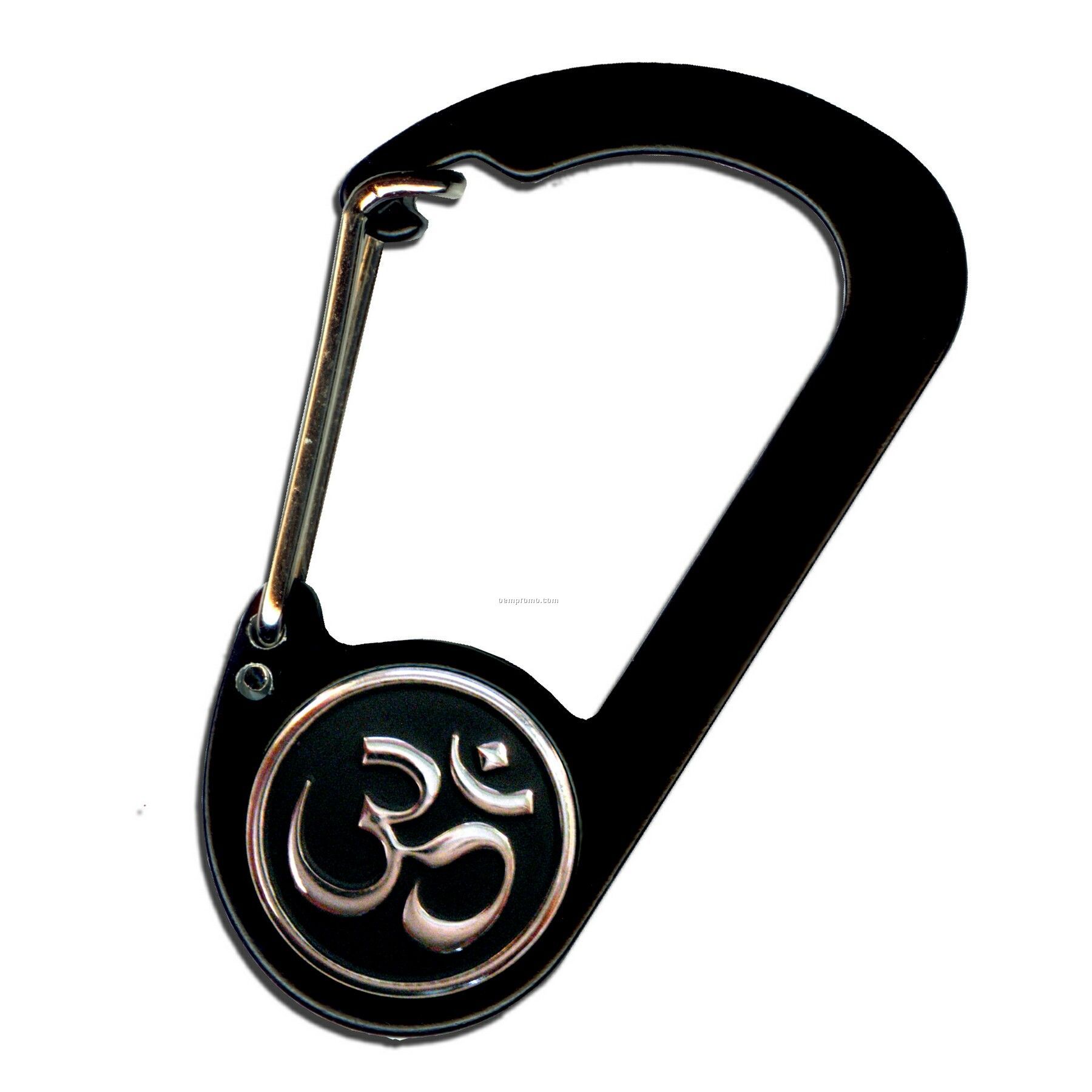 Button D Carabiner With Ohm Symbol Emblem