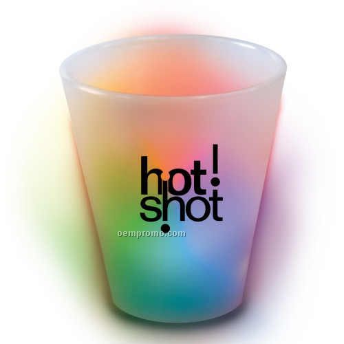 White Shotglass With Color Changing Leds