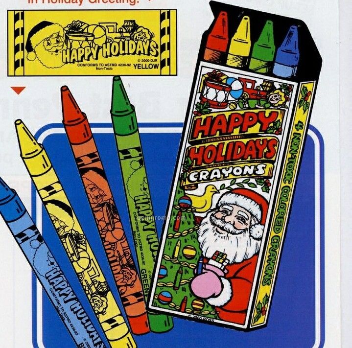 4 Crayons In Stock Santa Box