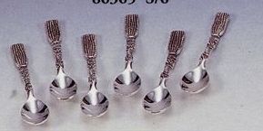 6 Piece Silver Plated Tassel Miniature Spoon Set