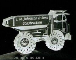 Acrylic Paperweight Up To 20 Square Inches / Dump Truck
