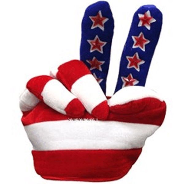 Adult Light Up Patriotic Peace Hat W/ Red LED