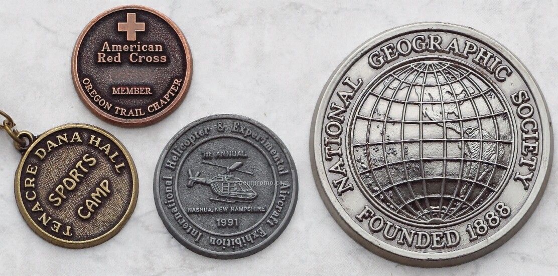 Die Cast Zinc Coins & Medallions (1" Diameter, 10 Gauge)
