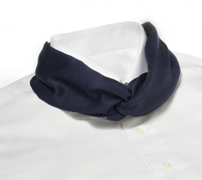 Wolfmark Solid Series Polyester Satin Velcro Band Knot Scarf - Navy Blue