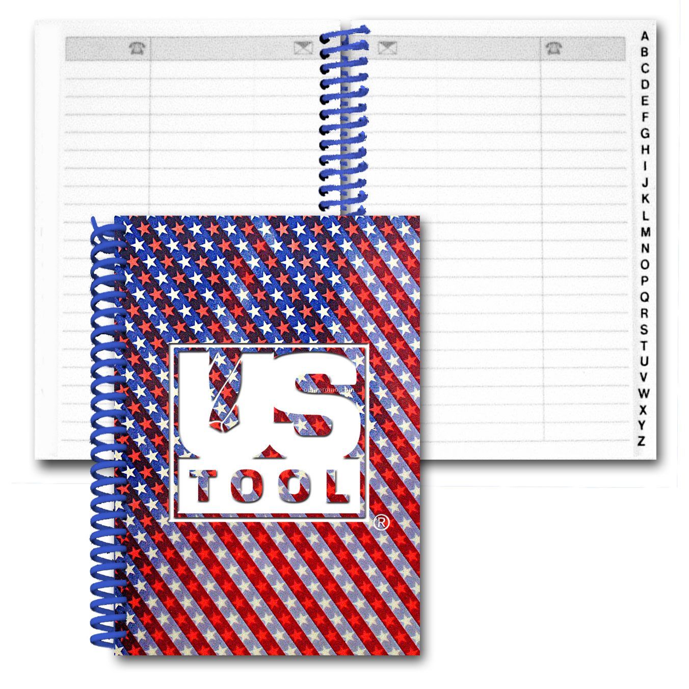 Address Book/Lenticular Usa Flag Flip Effect (Imprinted)