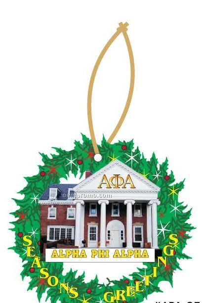 Alpha Phi Alpha Fraternity House Wreath Ornament / Mirror Back (3 Sq. Inch)