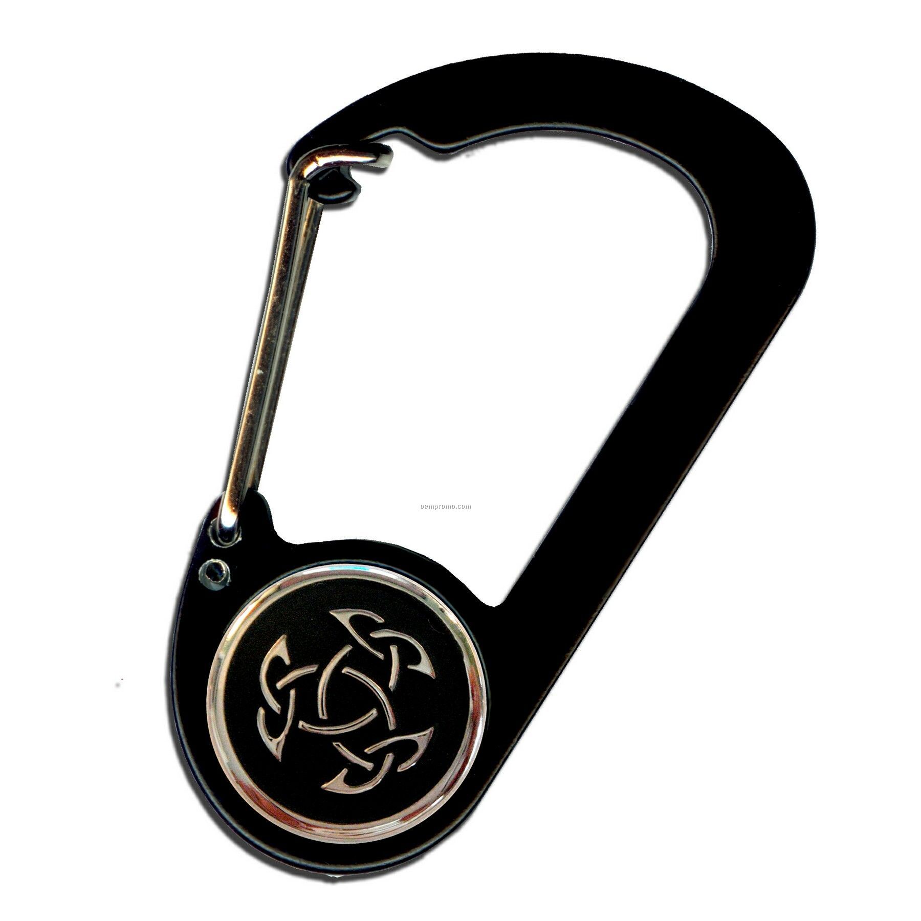 Button D Carabiner With Trinity Tattoo Emblem