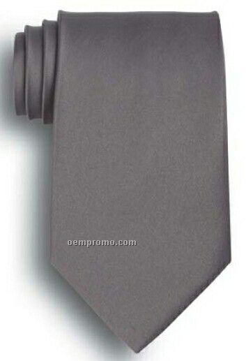 Wolfmark Solid Series Dark Gray Polyester Satin Tie
