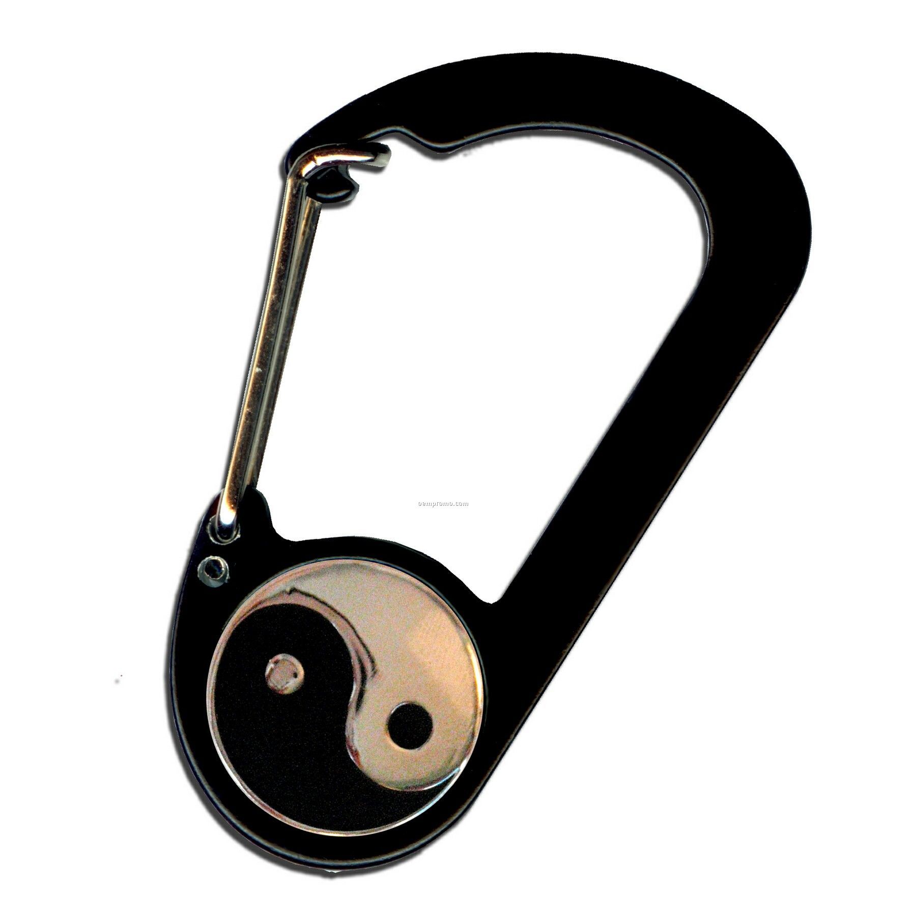 Button D Carabiner With Ying Yang Emblem