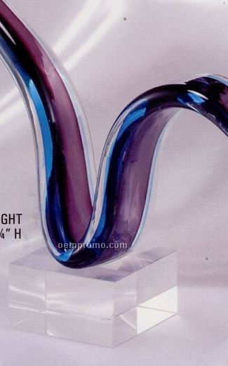 Art Glass Sculpture - 2 Tone Ribbon