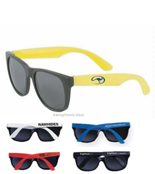 Color Rubber Sunglasses With Super Dark Lenses