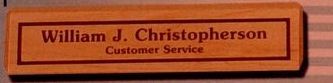Piano Finish Desk Wedge Nameplate W/ Laser Engraved Face (2-1/4