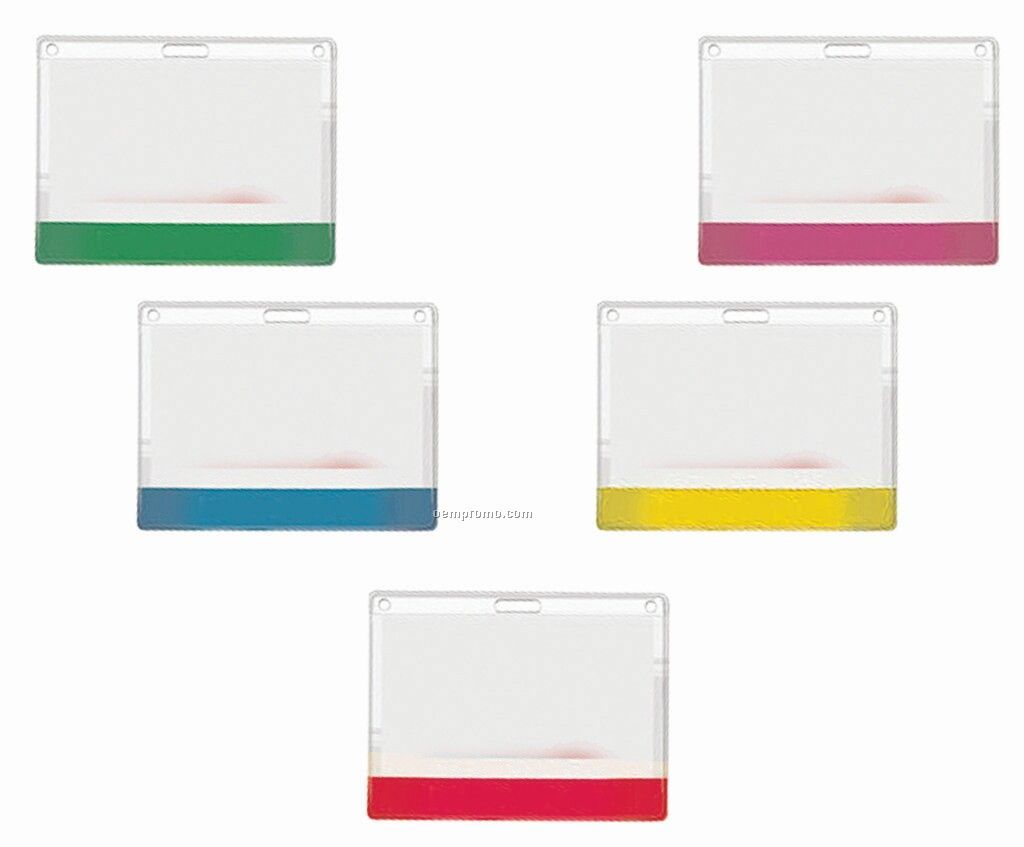 Top Loading Stock Title & Color Bar Plastic Id Holders -economy
