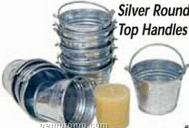 2-1/2"X2" Silver Oval W/ Side Handle Containers