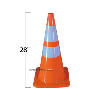 28" High Visibility Pvc Reboundable Safety Cone