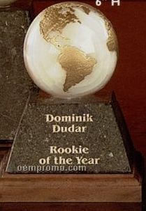 3" Marble World Globe Award On Base